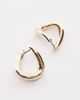 & Other Stories & Other Stories asymmetric twists small hoop earrings in gold - 2