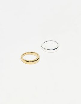 & Other Stories & Other Stories band ring set in silver and gold tones-Multi