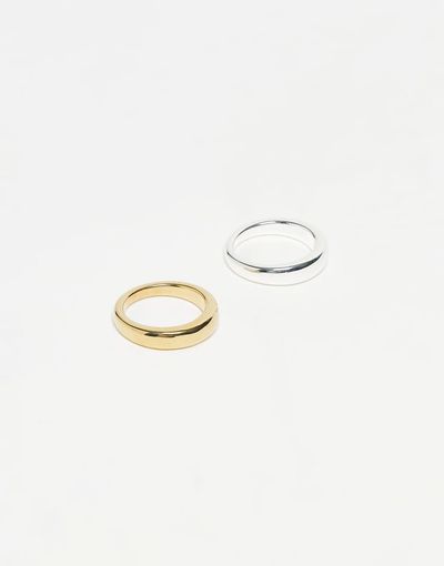 & Other Stories & Other Stories band ring set in silver and gold tones-Multi