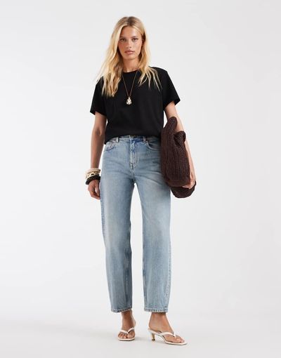 & Other Stories & Other Stories barrel fit jeans in light blue wash