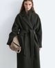 & Other Stories & Other Stories belted wool coat in dark green - 1