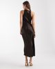 & Other Stories & Other Stories bias cut satin midi dress in chocolate bronze-Brown - 4