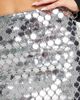 & Other Stories & Other Stories big sequin mini skirt in silver - 3
