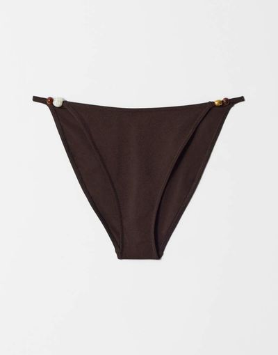 & Other Stories & Other Stories bikini bottom with shell straps in brown