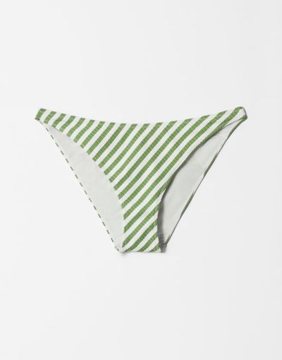 & Other Stories & Other Stories bikini bottoms in green stripes