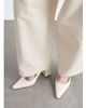 & Other Stories & Other Stories block heel pointed leather pumps in off white - 1