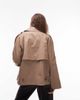 & Other Stories & Other Stories bold shoulders short trench coat in beige-Neutral - 4