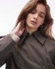& Other Stories & Other Stories bold shoulders short trench jacket in dark green - 3