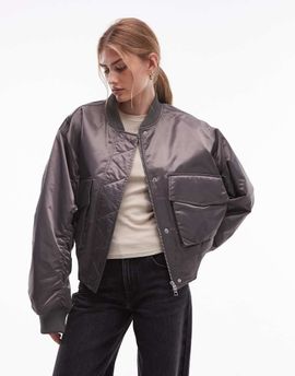 & Other Stories & Other Stories bomber jacket in dark gray