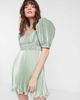 & Other Stories & Other Stories bow-back metallic mini dress in sage-Green - 1