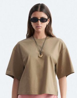 & Other Stories & Other Stories boxy oversized t-shirt in dark beige-Neutral