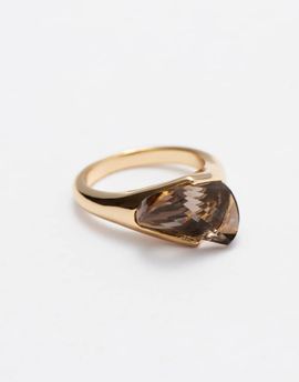 & Other Stories & Other Stories brown faux gem ring in gold tone