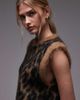 & Other Stories & Other Stories brushed hairy mohair merino wool blend knit vest in brown leopard print - 2