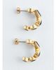 & Other Stories & Other Stories burgundy stone hoop in gold - 4