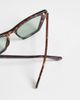 & Other Stories & Other Stories cat eye sunglasses in brown tortoise and green tinted lenses with linen pouch case - 2