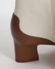 & Other Stories & Other Stories chunky heeled leather ankle boots with brown contrast in off white - 3