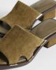 & Other Stories & Other Stories chunky heeled suede mules in olive green - 4