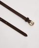 & Other Stories & Other Stories circle buckle thin belt in dark brown suede - 2