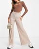 & Other Stories & Other Stories co-ord plisse trousers in beige - STONE-Neutral - 4