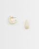& Other Stories & Other Stories coated teardrop stud earrings in off white - 1