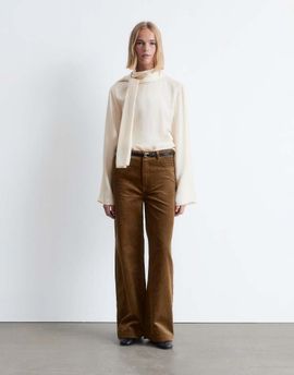 & Other Stories & Other Stories cord wide leg pants with 5-pocket detail in mocha brown