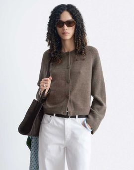 & Other Stories & Other Stories cotton and wool blend cardigan in beige-Neutral