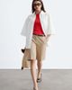 & Other Stories & Other Stories cotton blend tailored bermuda shorts in beige-Neutral - 3