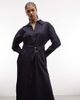 & Other Stories & Other Stories cotton midi shirt dress with belt in dark blue-Navy - 3