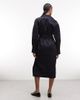 & Other Stories & Other Stories cotton midi shirt dress with belt in dark blue-Navy - 4