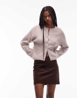 & Other Stories & Other Stories cotton rich cord mini skirt in dark brown