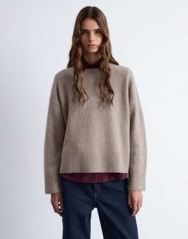 & Other Stories & Other Stories crew neck sweater in mole melange-Brown
