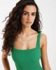 & Other Stories & Other Stories crinkle one-piece swimsuit with knot detailing in green - 2