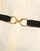 & Other Stories & Other Stories croc effect slim leather belt in black - 2
