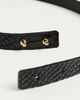 & Other Stories & Other Stories croc effect slim leather belt in black - 3
