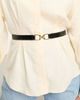 & Other Stories & Other Stories croc effect slim leather belt in black - 4