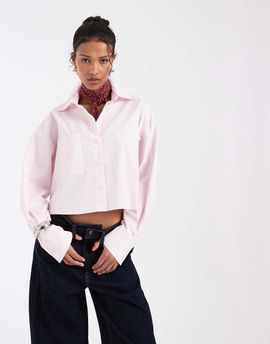 & Other Stories & Other Stories cropped boxy shirt in pink