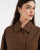 & Other Stories & Other Stories cropped washed cotton utility jacket in brown - 4