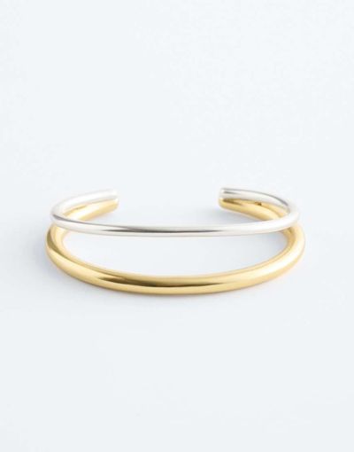 & Other Stories & Other Stories cuff bracelet in silver and gold multi