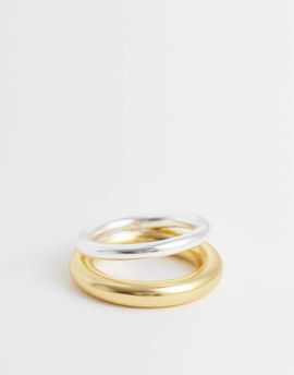 & Other Stories & Other Stories cuff ring in silver and gold multi