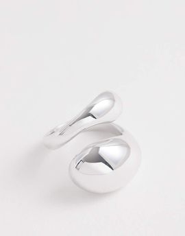 & Other Stories & Other Stories curved sculpted ring in silver tone