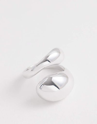 & Other Stories & Other Stories curved sculpted ring in silver tone