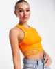 & Other Stories & Other Stories cut out detail cropped tank top in orange - 1