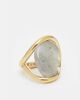 & Other Stories & Other Stories dark khaki green stone swirl ring in gold - 1