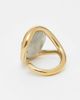 & Other Stories & Other Stories dark khaki green stone swirl ring in gold - 3