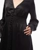 & Other Stories & Other Stories deep v-neck midi dress with cuff detailing in black - 4