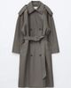 & Other Stories & Other Stories double breasted belted trench coat in taupe-Brown - 2