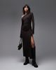 & Other Stories & Other Stories draped one shoulder jersey maxi dress with front slit in chocolate brown - 1