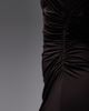 & Other Stories & Other Stories draped one shoulder jersey maxi dress with front slit in chocolate brown - 3