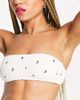 & Other Stories & Other Stories embroidered strawberry bandeau bikini in off white - 3