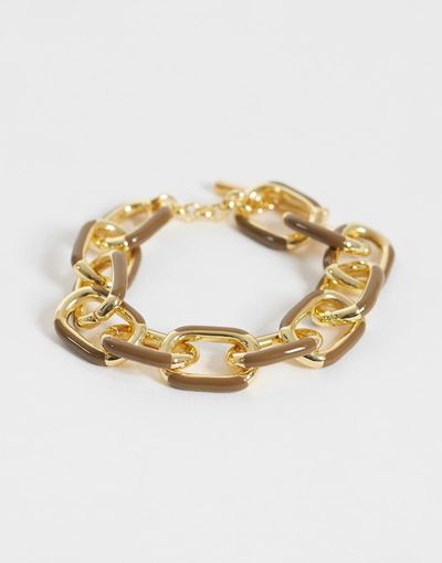 & Other Stories & Other Stories enamel chain bracelet in gold